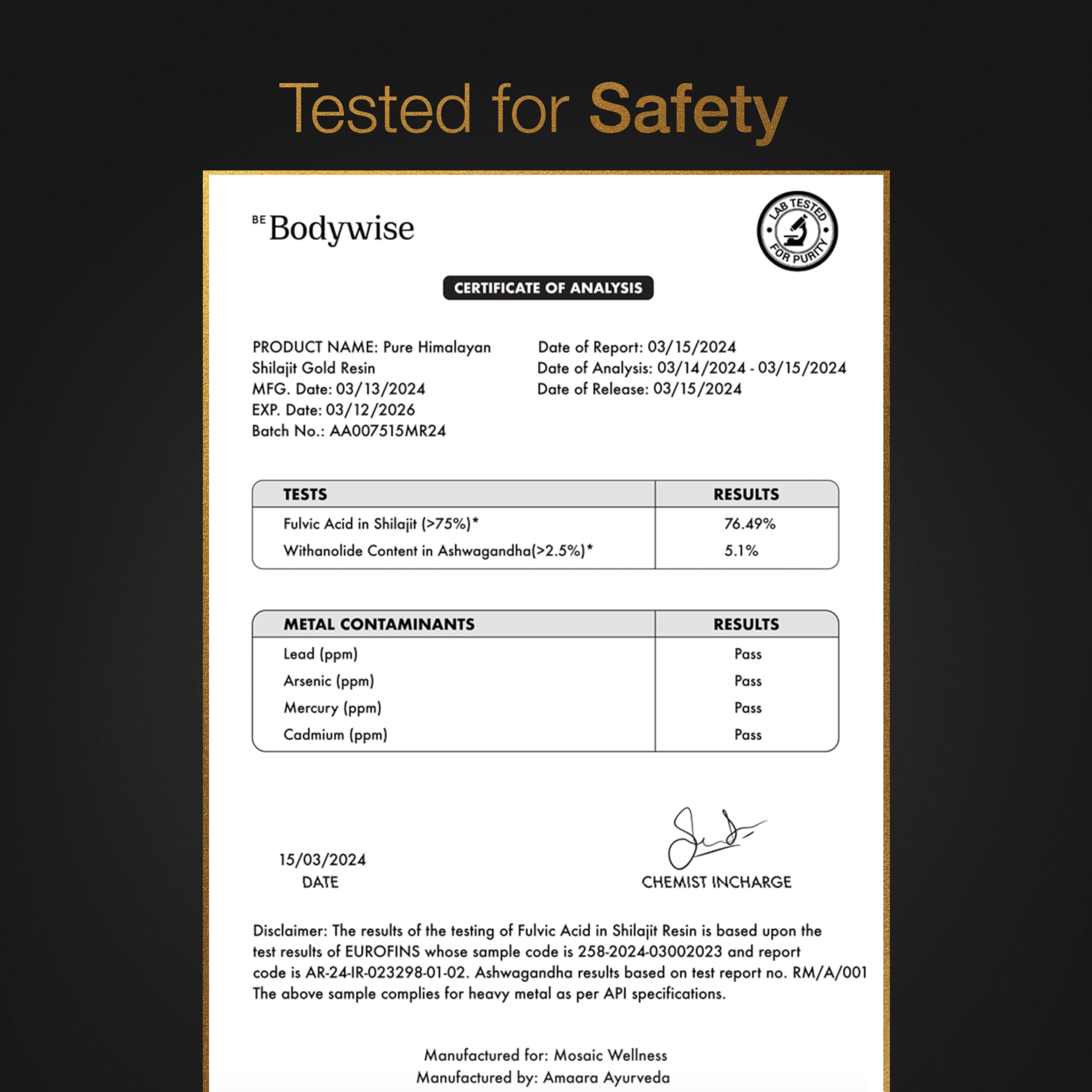 Be Bodywise Pure Himalayan Shilajit Gummies